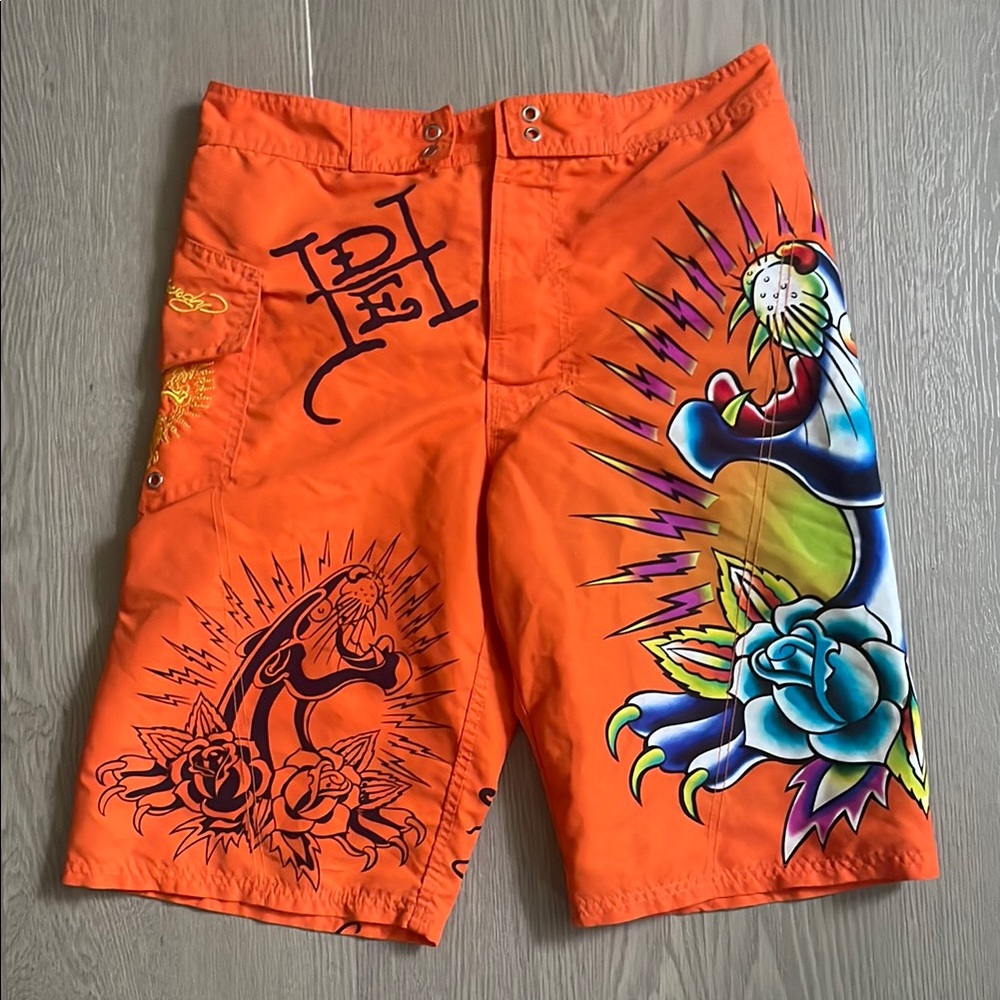 Y2K Ed Hardy Swim trunks